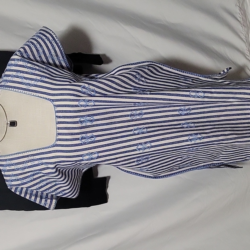 Tuckernuck Blue Striped Mini Sullivan Cover-up Dress - Picture 8 of 9